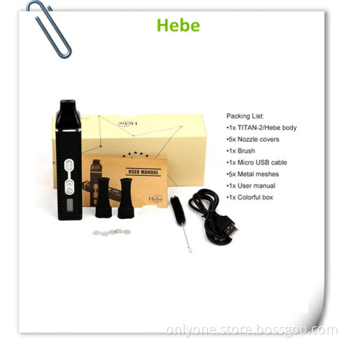 2014 Newest Dry Herb Vaporizer Hebe for Dry Herb Black Red Color Wholesale